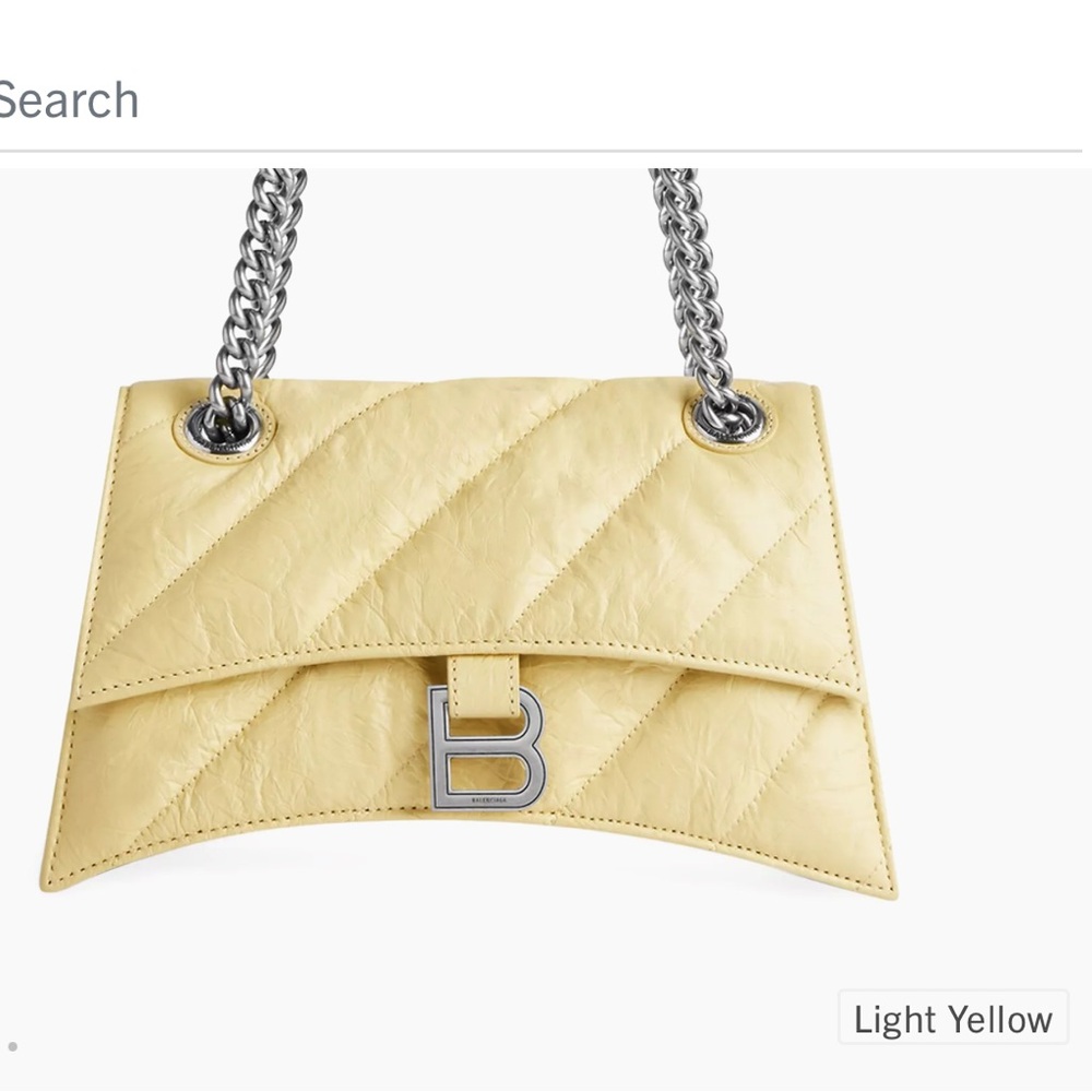 Balenciaga Crush Quilted Small Chain Bag light yellow NWT